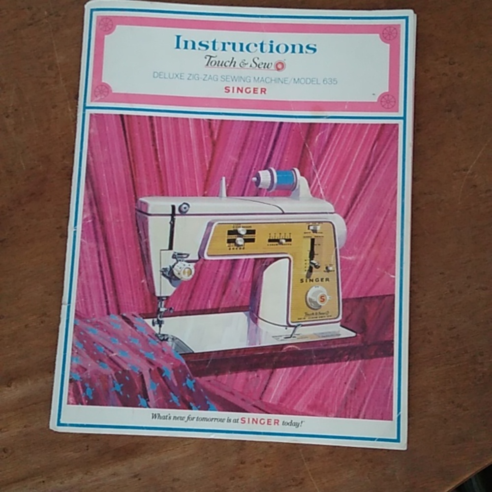 Vintage Original Singer Instruction Booklet for Touch & Sew 635 (1968)